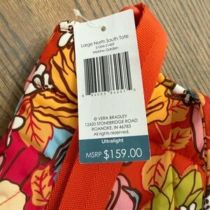 Vera Bradley Midday Garden Tote with Orange and Pink Floral